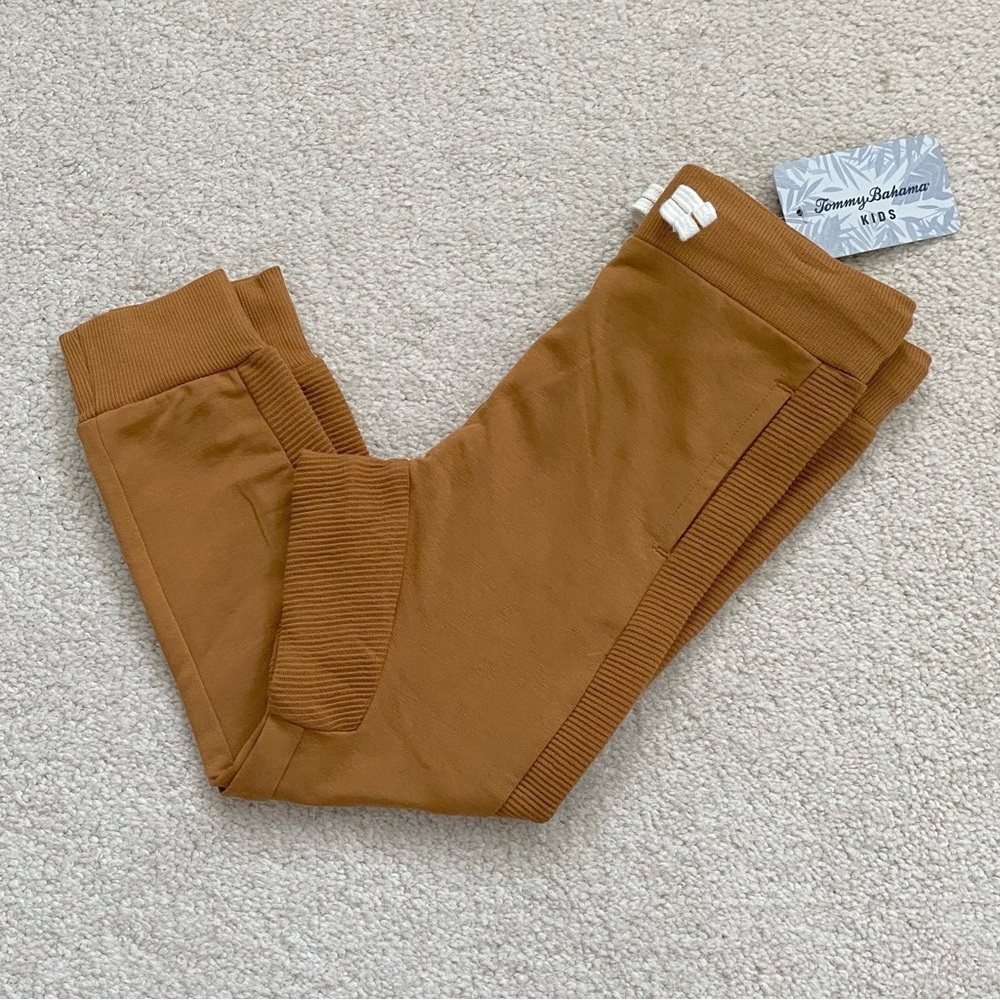 ~sold~NWT Tommy Bahama Caramel Brown Joggers, Sz 3T